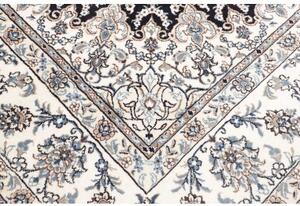 Tappeto Nain Kashmar Medaglione Floreale Blu Scuro Avorio 247x297 Cm