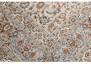 Tappeto Kashan Medaglione Floreale Avorio Blu 295x382 Cm