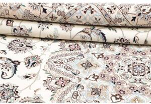 Tappeto Nain 9la Medaglione Floreale Avorio Grigio Perla 250x344 Cm