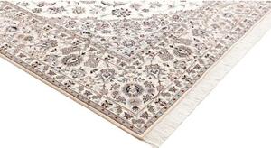 Tappeto Nain 9la Medaglione Floreale Avorio Grigio Perla 250x344 Cm
