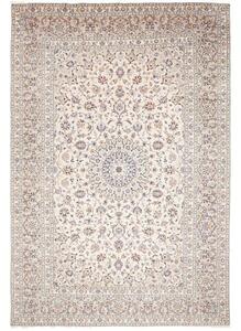 Tappeto Kashan Medaglione Floreale Avorio Blu Notte 243x356 Cm