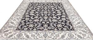 Tappeto Nain Kashmar Floreale Blu Scuro Avorio 249x296 Cm