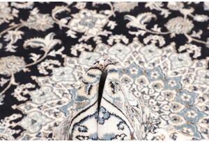 Tappeto Nain Kashmar Medaglione Floreale Blu Scuro Avorio 247x297 Cm