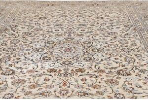 Tappeto Kashan Medaglione Floreale Avorio Blu 295x382 Cm