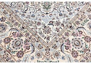 Tappeto Nain 9la Medaglione Floreale Avorio Azzurro 252x353 Cm