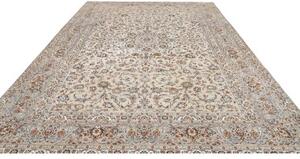 Tappeto Kashan Medaglione Floreale Avorio Blu 295x382 Cm
