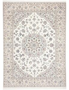 Tappeto Nain 9la Medaglione Floreale Avorio Grigio Perla 250x344 Cm