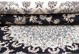Tappeto Nain Kashmar Medaglione Floreale Blu Scuro Avorio 247x297 Cm