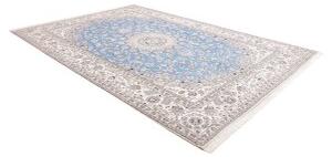 Tappeto Nain 9la Medaglione Floreale Celeste Avorio 245x350 Cm