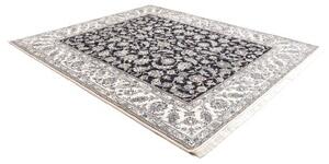 Tappeto Nain Kashmar Floreale Blu Scuro Avorio 249x296 Cm