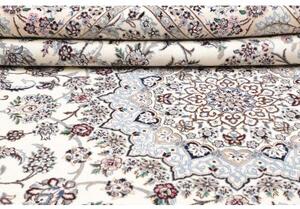 Tappeto Nain 9la Medaglione Floreale Avorio Azzurro 252x353 Cm