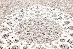 Tappeto Nain 9la Medaglione Floreale Avorio Grigio Perla 250x344 Cm