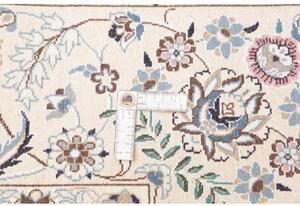 Tappeto Nain 9la Medaglione Floreale Avorio Azzurro 252x353 Cm