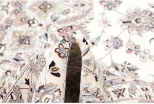 Tappeto Nain 9la Medaglione Floreale Avorio Grigio Perla 250x344 Cm