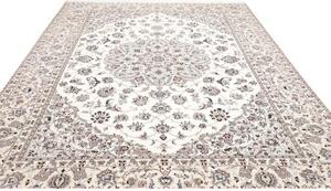 Tappeto Nain 9la Medaglione Floreale Avorio Grigio Perla 250x344 Cm