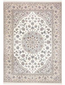 Tappeto Nain 9la Medaglione Floreale Avorio Blu 250x346 Cm