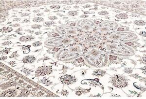 Tappeto Nain 9la Medaglione Floreale Avorio Blu 250x346 Cm
