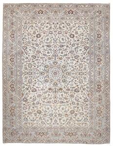Tappeto Kashan Medaglione Floreale Avorio Blu 295x382 Cm