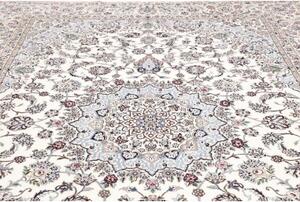 Tappeto Nain 9la Medaglione Floreale Avorio Azzurro 252x353 Cm