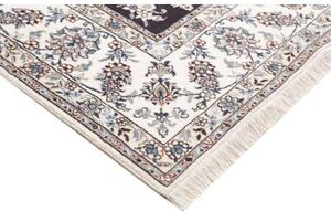 Tappeto Nain Kashmar Floreale Blu Scuro Avorio 250x337 Cm