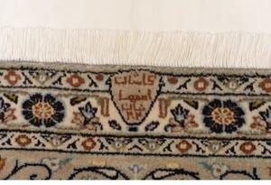 Tappeto Kashan Medaglione Floreale Avorio Blu 295x382 Cm
