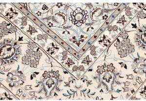 Tappeto Nain 9la Medaglione Floreale Avorio Grigio Perla 250x344 Cm