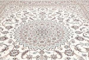 Tappeto Nain 9la Medaglione Floreale Avorio Blu Chiaro 297x390 Cm