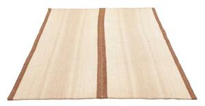 Tappeto Kilim Vintage Geometrico Avorio Marrone Chiaro 134x154 Cm