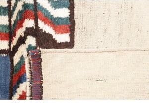 Tappeto Kilim Vintage Geometrico Avorio Blu 146x74 Cm