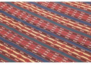 Tappeto Kilim Vintage Geometrico Rosso Blu 139x169 Cm