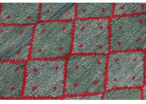 Tappeto Gabbeh Fine Geometrico Verde Petrolio Rosso 153x204 Cm