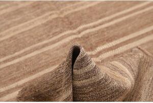 Tappeto Kilim Vintage Geometrico Marrone Beige 160x243 Cm
