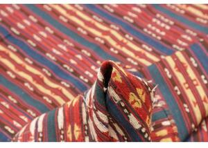 Tappeto Kilim Vintage Geometrico Rosso Blu 139x169 Cm