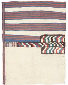 Tappeto Kilim Vintage Geometrico Avorio Blu 146x74 Cm