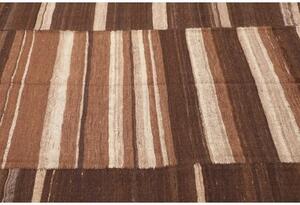 Tappeto Kilim Vintage Patchwork Marrone Beige 195x446 Cm