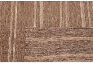 Tappeto Kilim Vintage Geometrico Marrone Beige 160x243 Cm