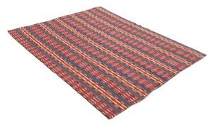 Tappeto Kilim Vintage Geometrico Rosso Blu 139x169 Cm