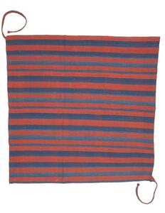 Tappeto Kilim Vintage Geometrico Rosso Mattone Blu Scuro Quadrato 170x170 Cm