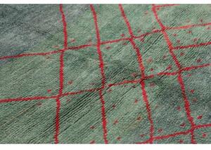 Tappeto Gabbeh Fine Geometrico Verde Petrolio Rosso 153x204 Cm