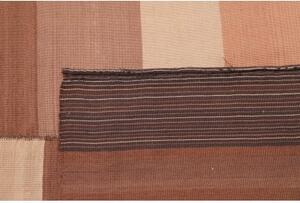Tappeto Kilim Vintage Geometrico Marrone Beige 137x167 Cm