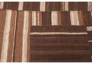 Tappeto Kilim Vintage Patchwork Marrone Beige 195x446 Cm