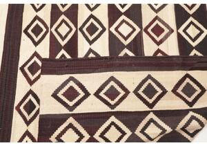 Tappeto Kilim Vintage Geometrico Avorio Marrone Scuro 333x430 Cm