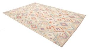 Tappeto Kilim Geometrico Avorio Multicolore 202x297 Cm