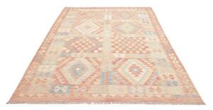 Tappeto Kilim Geometrico Rosa Antico Avorio 171x250 Cm