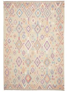 Tappeto Kilim Geometrico Beige Multicolore 204x302 Cm