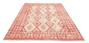 Tappeto Kilim Geometrico Rosso Mattone Avorio 177x236 Cm