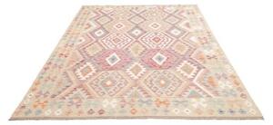 Tappeto Kilim Geometrico Beige Rosso Mattone 183x245 Cm