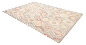 Tappeto Kilim Geometrico Azzurro Terracotta 201x292 Cm