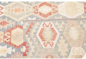 Tappeto Kilim Geometrico Azzurro Terracotta 201x292 Cm