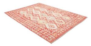 Tappeto Kilim Geometrico Rosso Mattone Avorio 177x236 Cm
